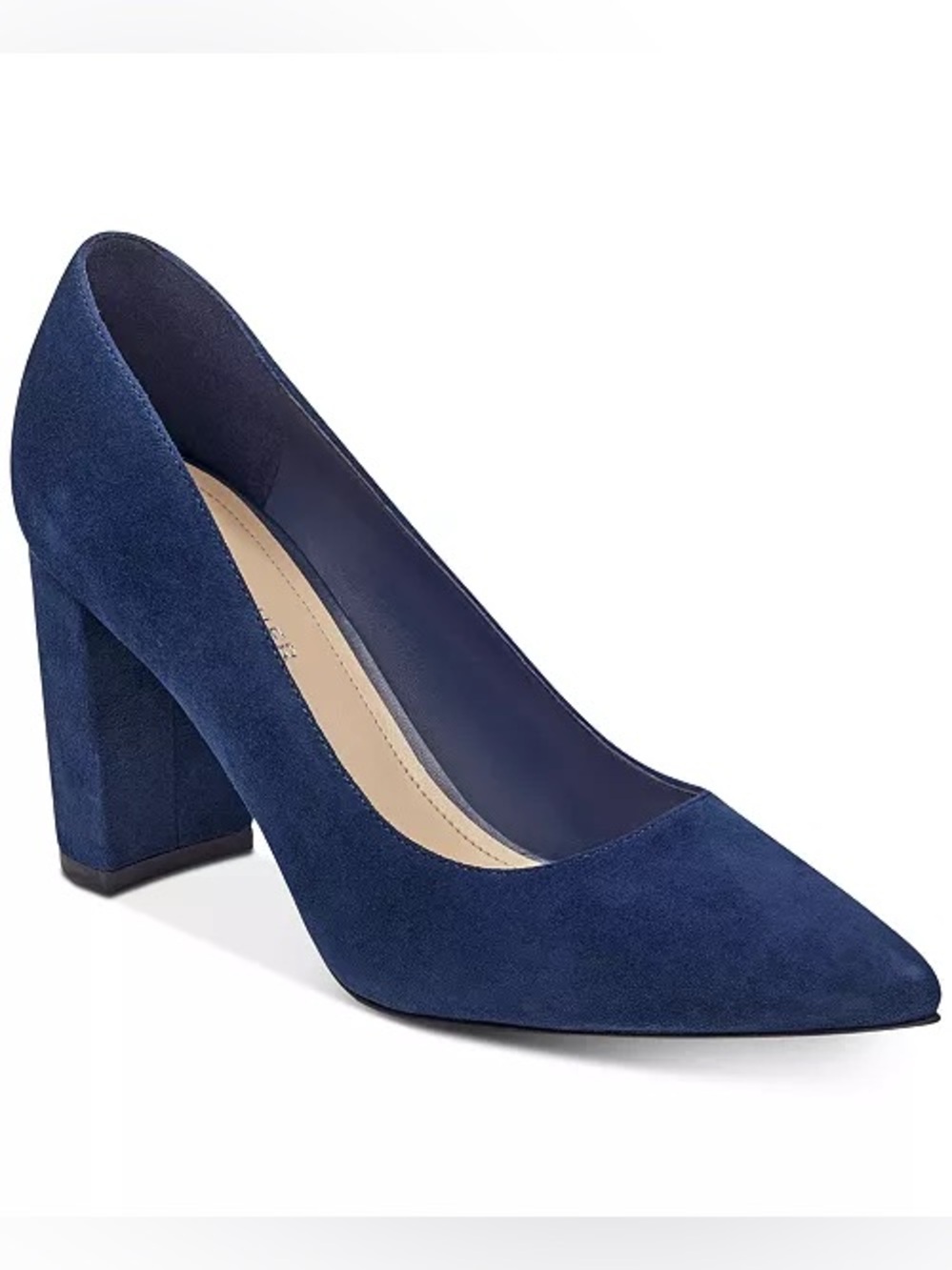 Women's Viviene High Block Heel Pumps Deep Baltic Blue Suede